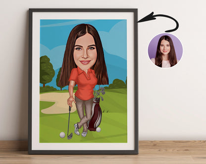 Personalised Golfing Caricature