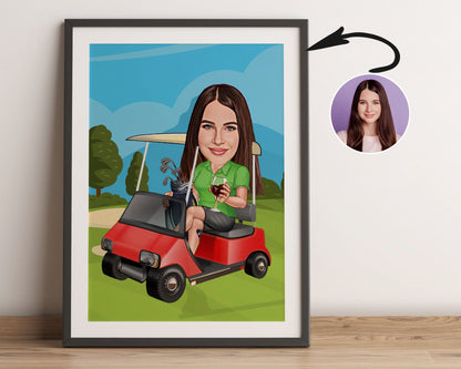 Personalised Golfing Caricature