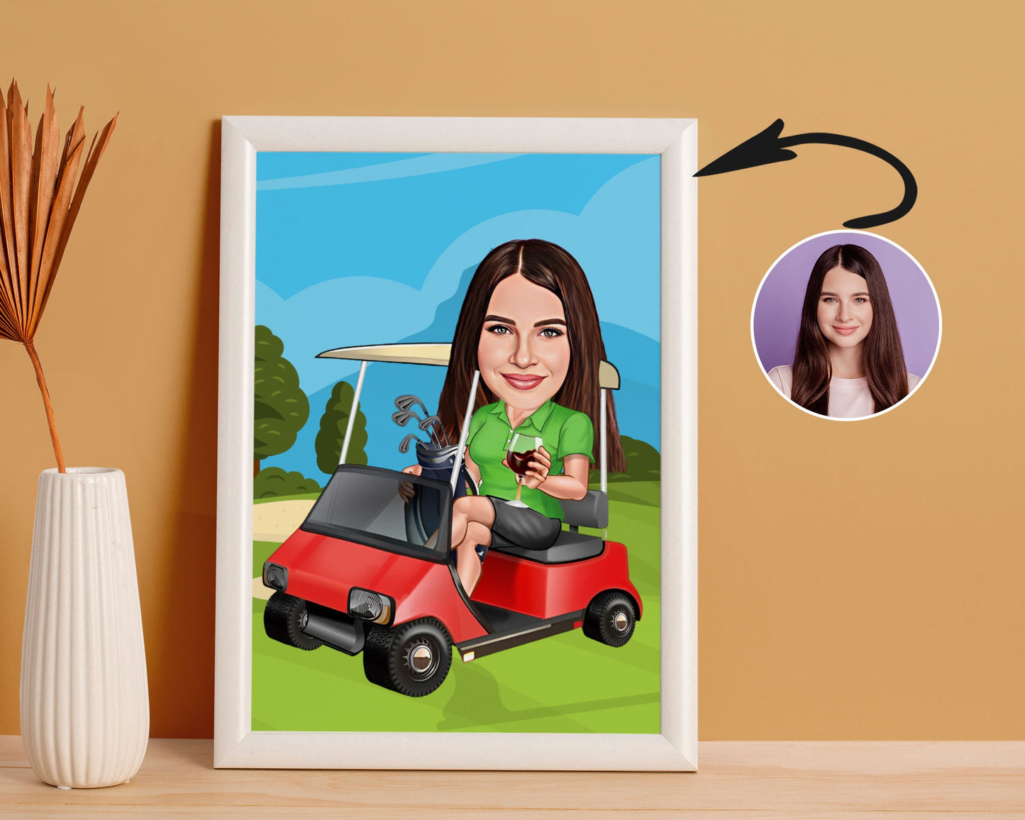 Personalised Golfing Caricature