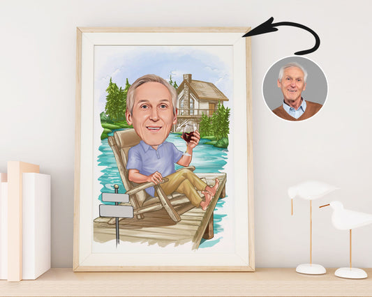 Personalised Retirement Caricature
