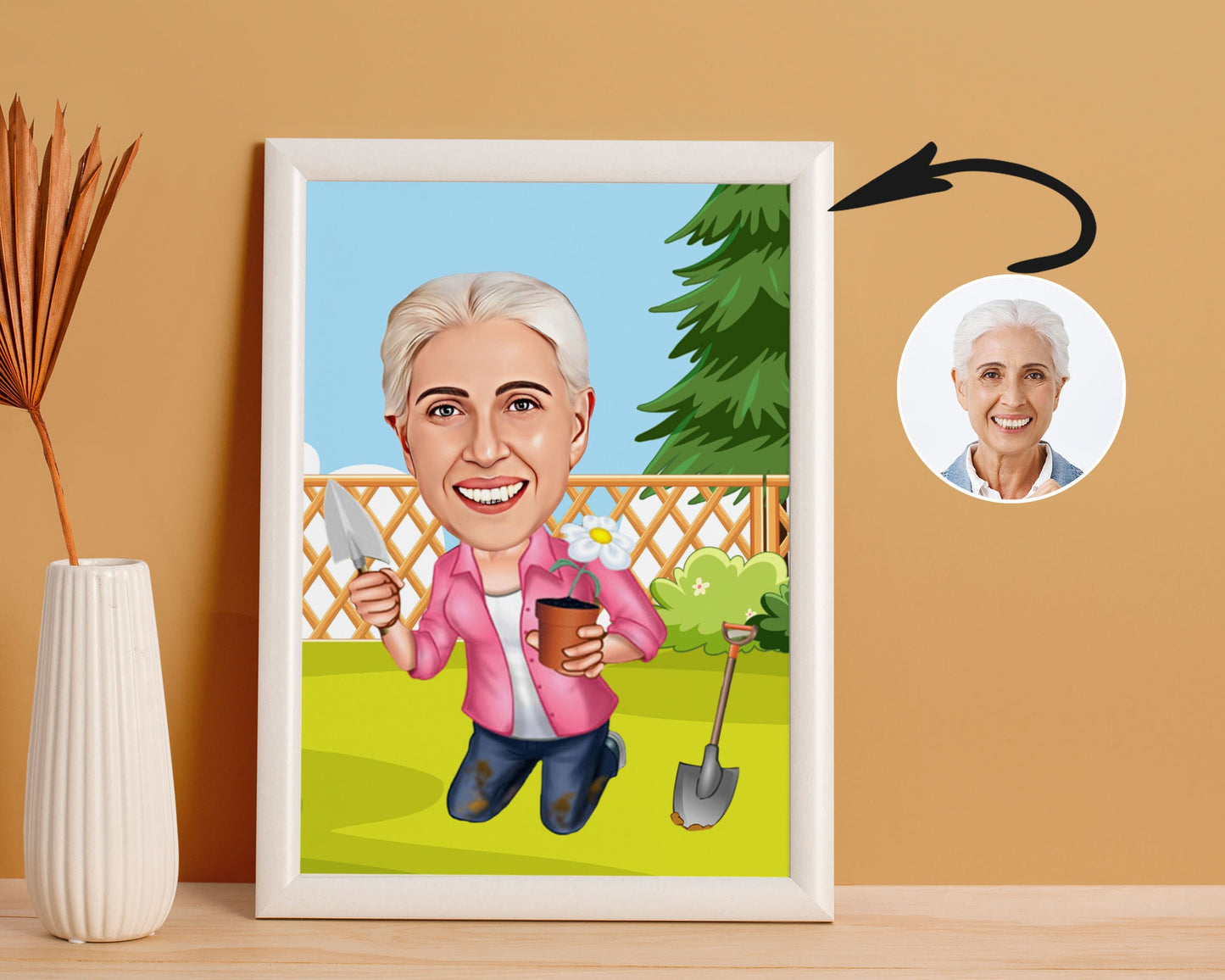Personalised Gardening Caricature