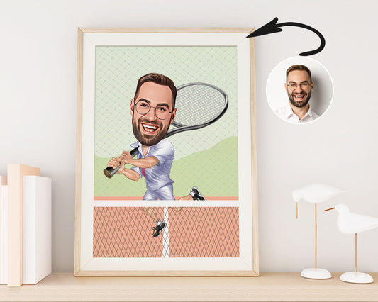 Personalised Tennis Caricature