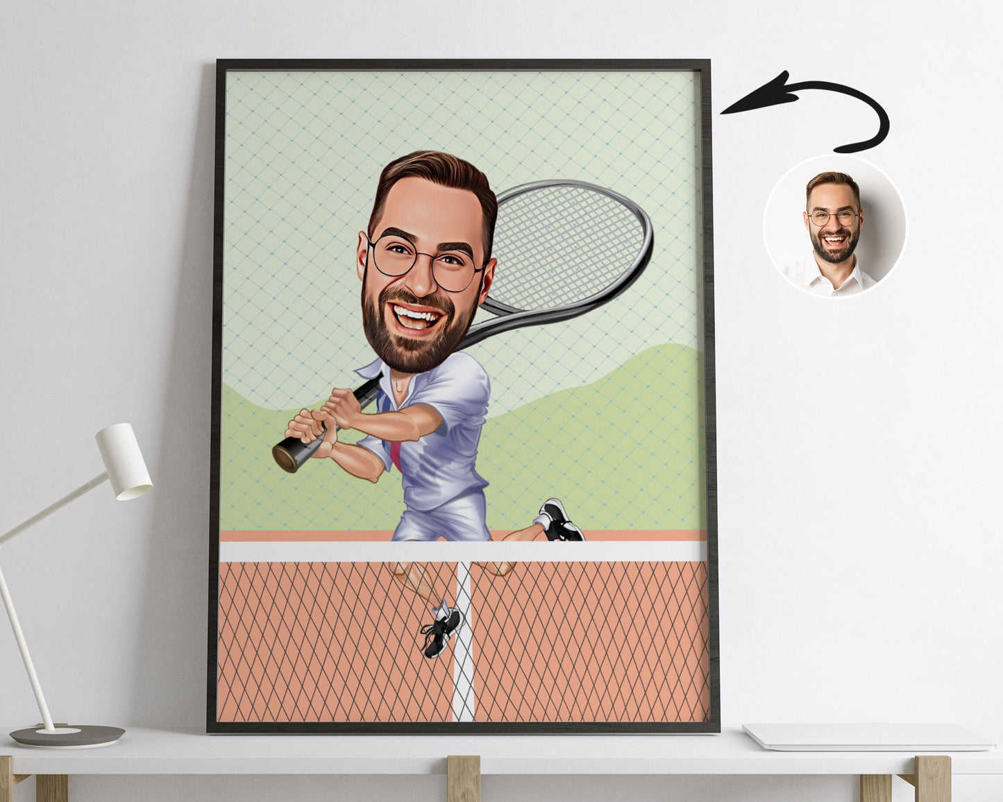Personalised Tennis Caricature