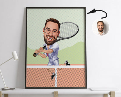 Personalised Tennis Caricature