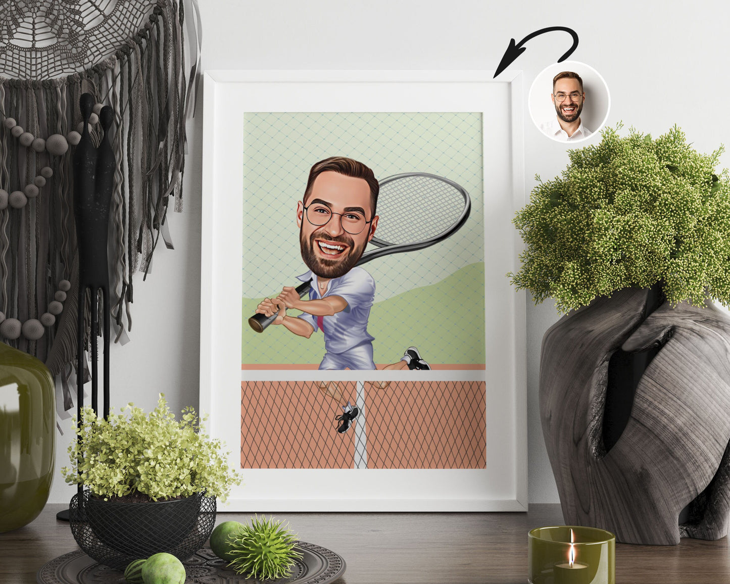 Personalised Tennis Caricature