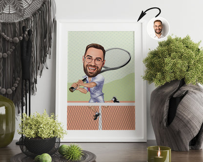 Personalised Tennis Caricature