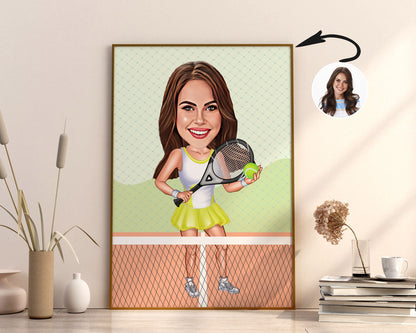Personalised Tennis Caricature