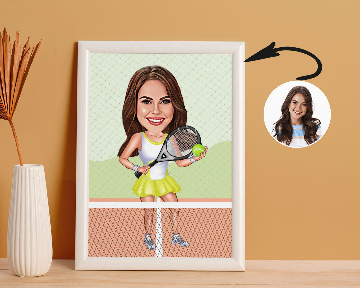 Personalised Tennis Caricature