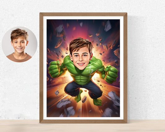 Personalised Hulk Caricature