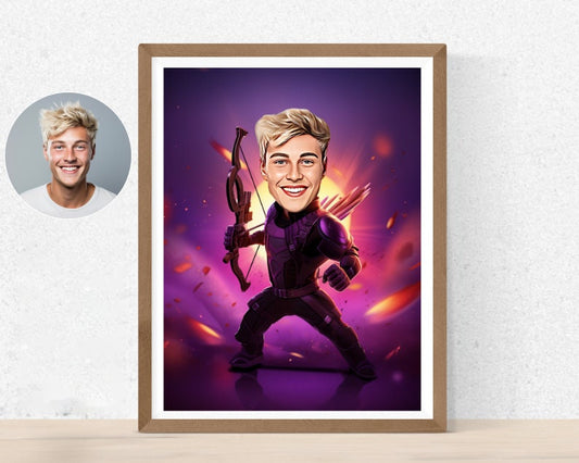 Personalised Hawkeye Caricature