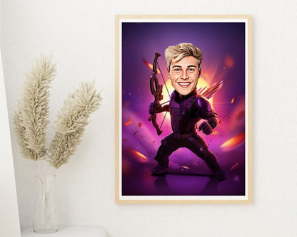 Personalised Hawkeye Caricature