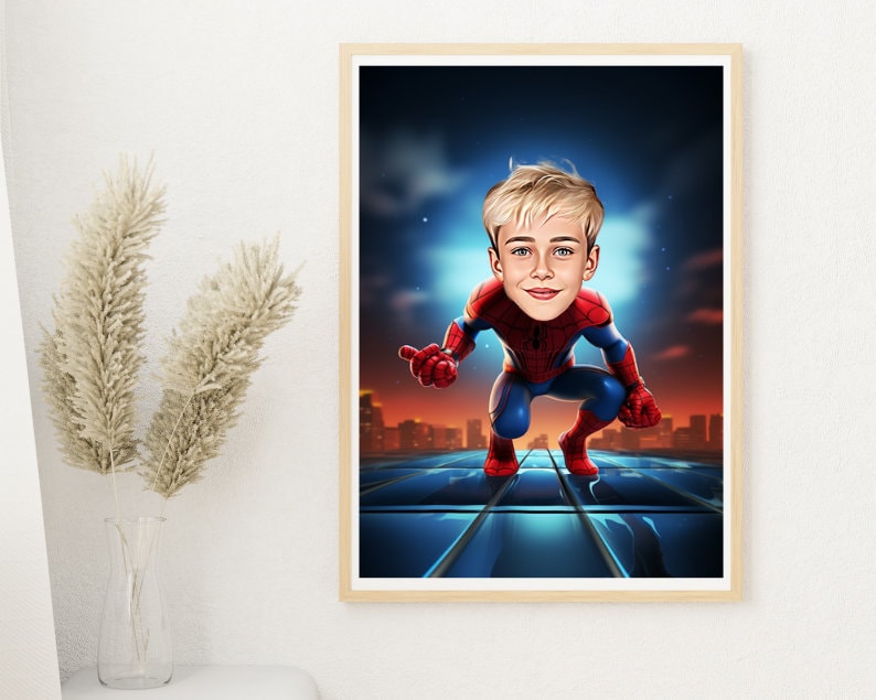 Personalised Spiderman Caricature