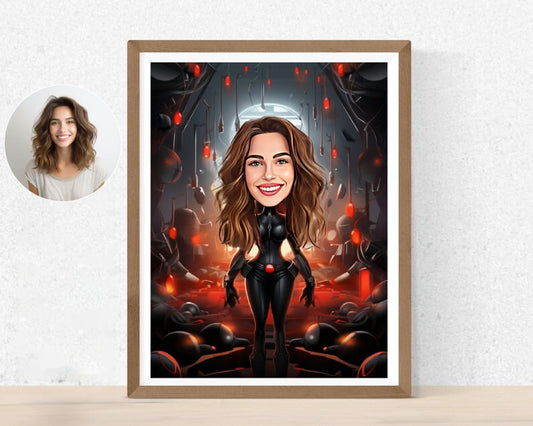 Personalised Black Widow Caricature