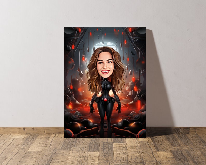 Personalised Black Widow Caricature
