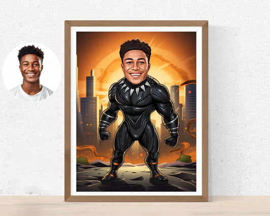 Personalised Black Panther Caricature