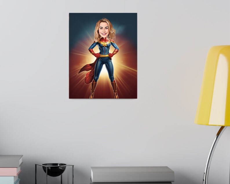 Personalised Captain Marvel Caricature