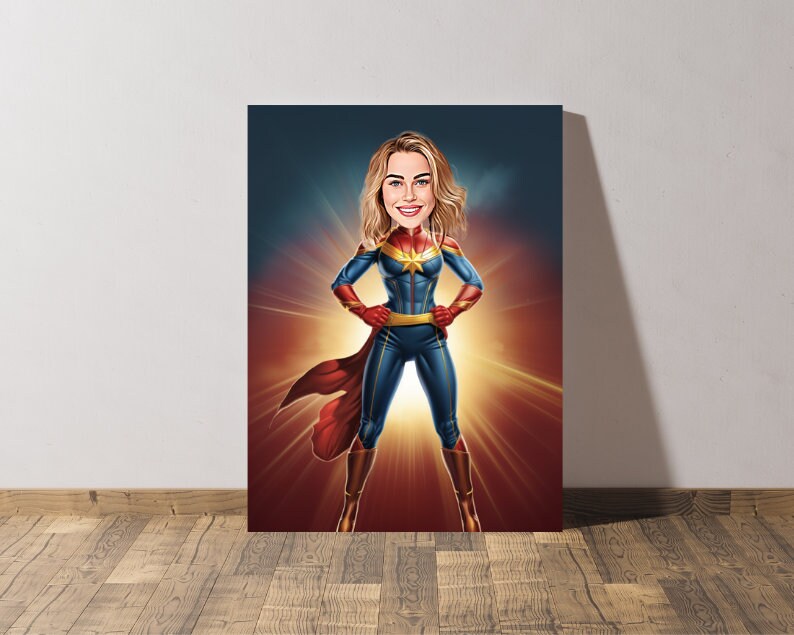 Personalised Captain Marvel Caricature