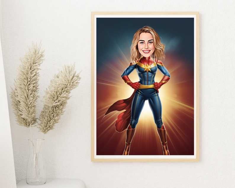 Personalised Captain Marvel Caricature