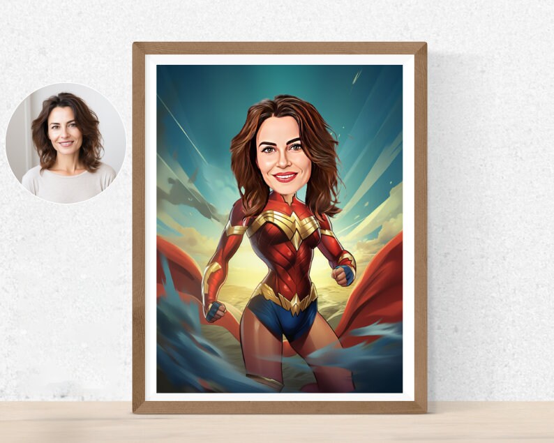 Personalised Wonder Woman Caricature