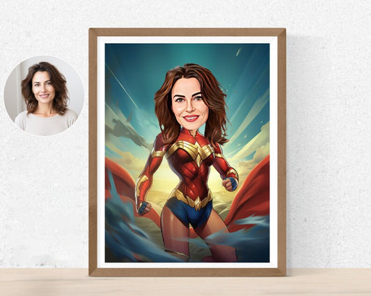 Personalised Wonder Woman Caricature