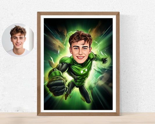 Personalised Green Lantern Caricature