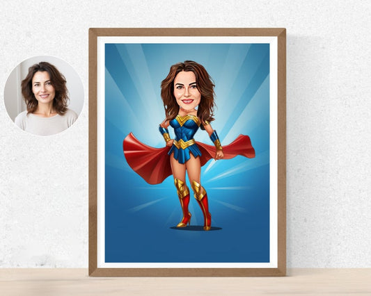 Personalised Wonder Woman Caricature