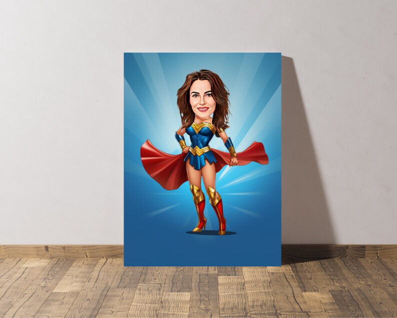 Personalised Wonder Woman Caricature