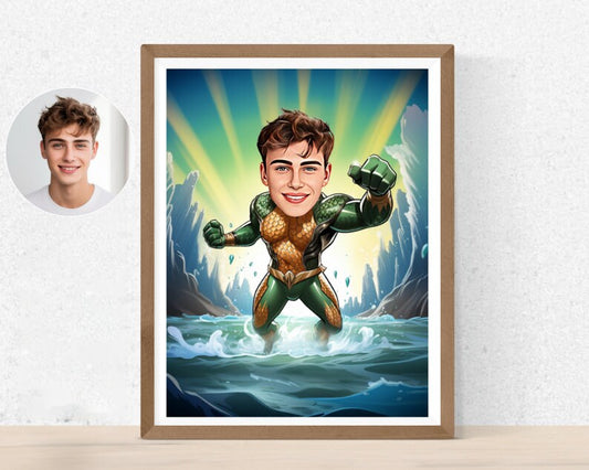 Personalised Aquaman Caricature