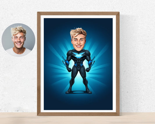 Personalised Nightwing Caricature
