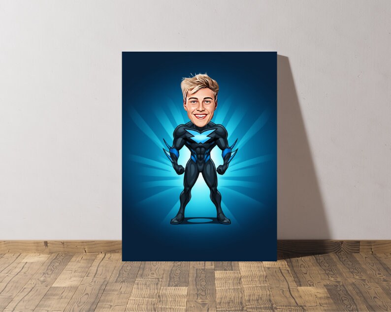 Personalised Nightwing Caricature