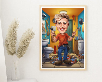 Personalised Plumber Caricature