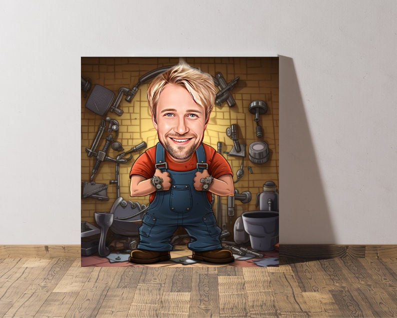 Personalised Plumber Caricature