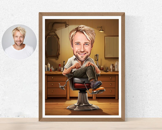 Personalised Hairdresser Caricature