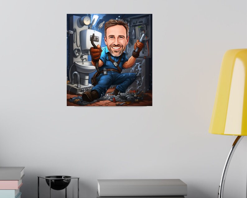 Personalised Plumber Caricature