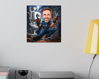 Personalised Plumber Caricature