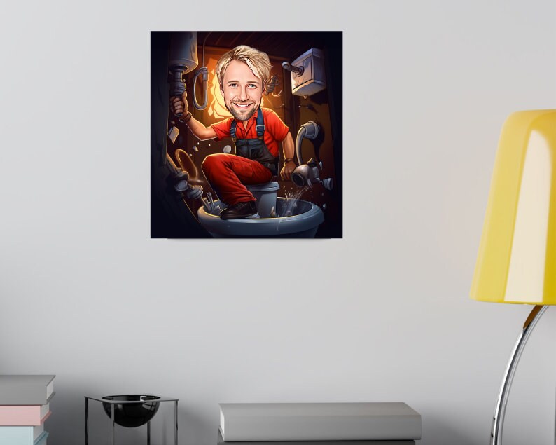 Personalised Plumber Caricature