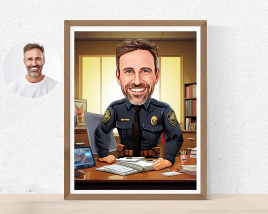 Personalised Police Officer Caricature