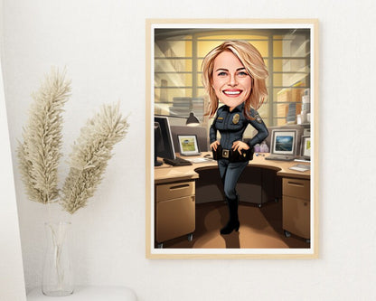 Personalised Police Officer Caricature