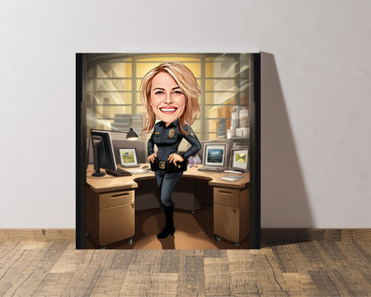 Personalised Police Officer Caricature