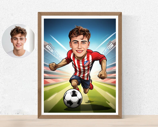 Personalised Atletico Madrid Caricature
