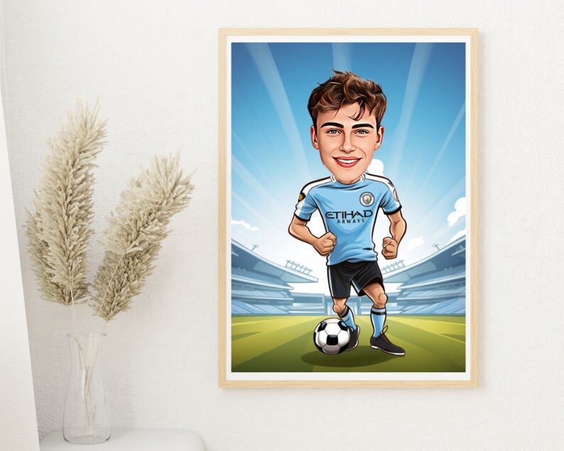 Personalised Man City Caricature