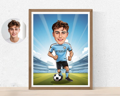 Personalised Man City Caricature
