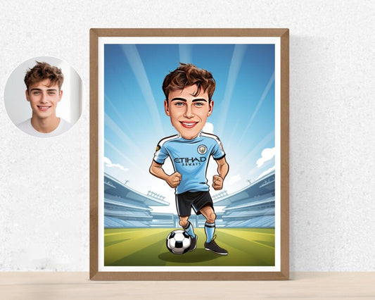 Personalised Man City Caricature