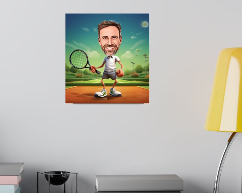 Personalised Tennis Caricature
