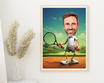 Personalised Tennis Caricature