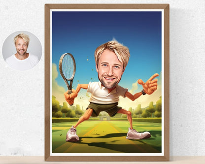 Personalised Tennis Caricature