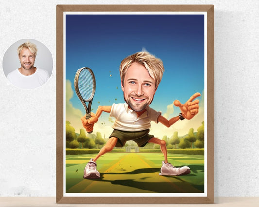 Personalised Tennis Caricature