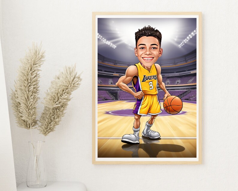 Personalised Lakers Caricature