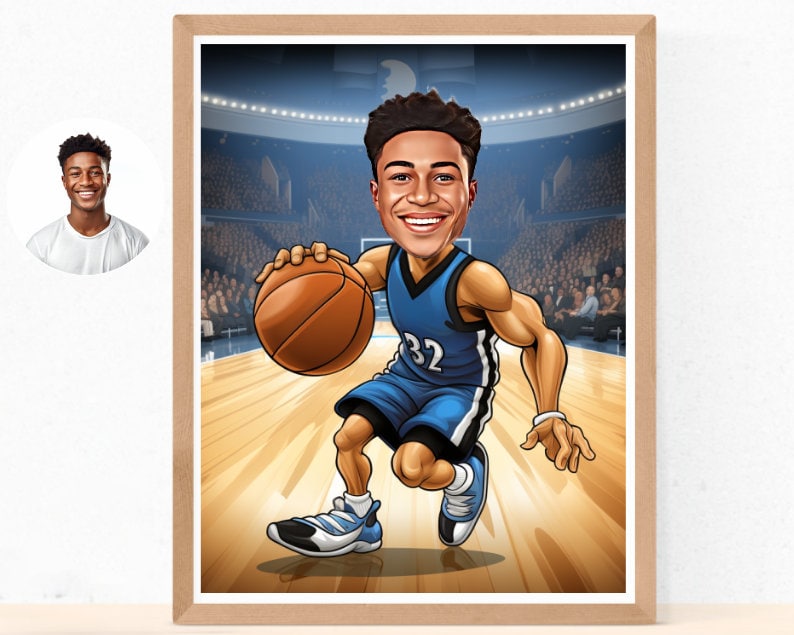 Personalised Timberwolves Caricature