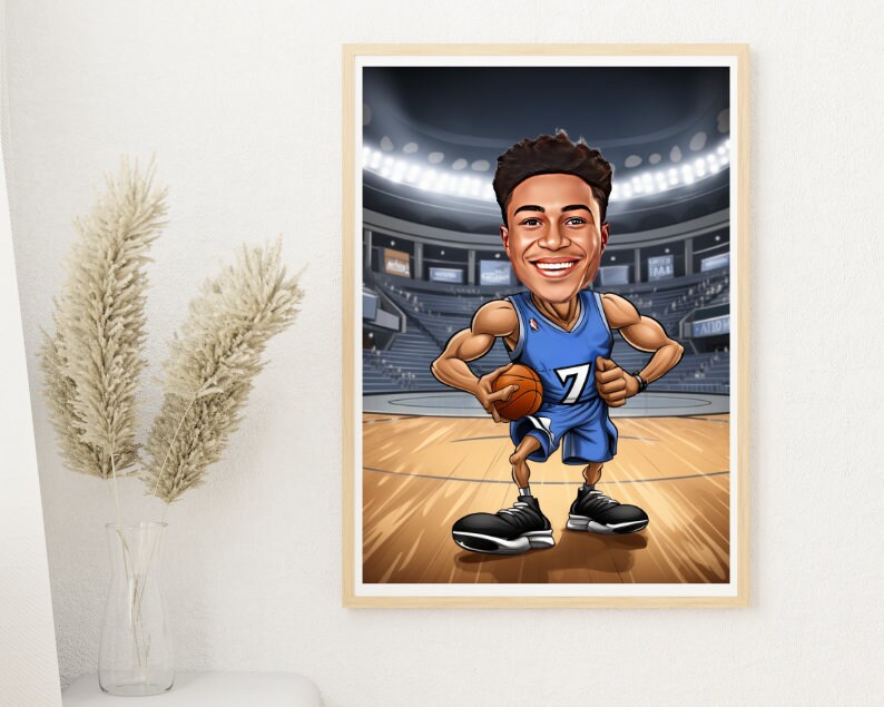 Personalised Timberwolves Caricature
